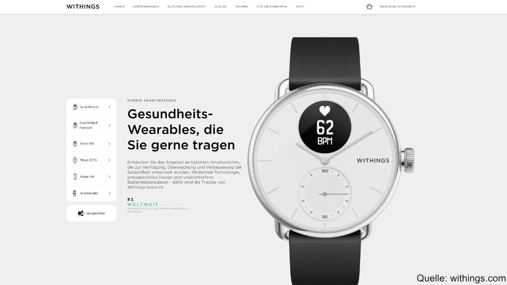 Withings Webseite
