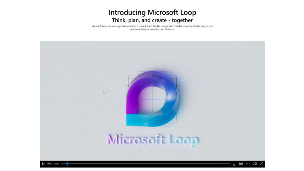 Ausschnitt aus dem Produktvideo von Microsoft zur Anwendung Loop