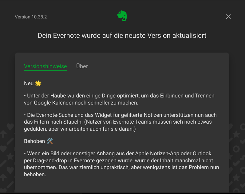 Evernote-Update 10.38.2