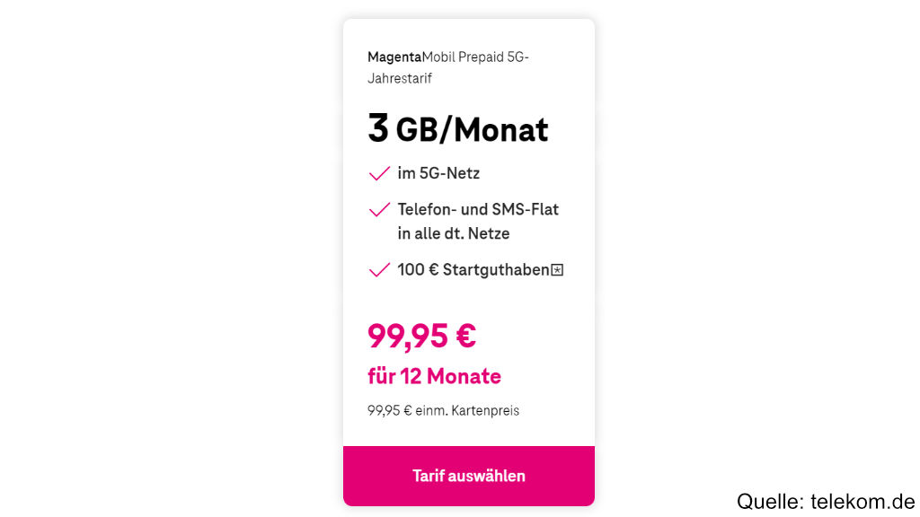 Telekom MagentaMobil Prepaid Jahrestarif 2022