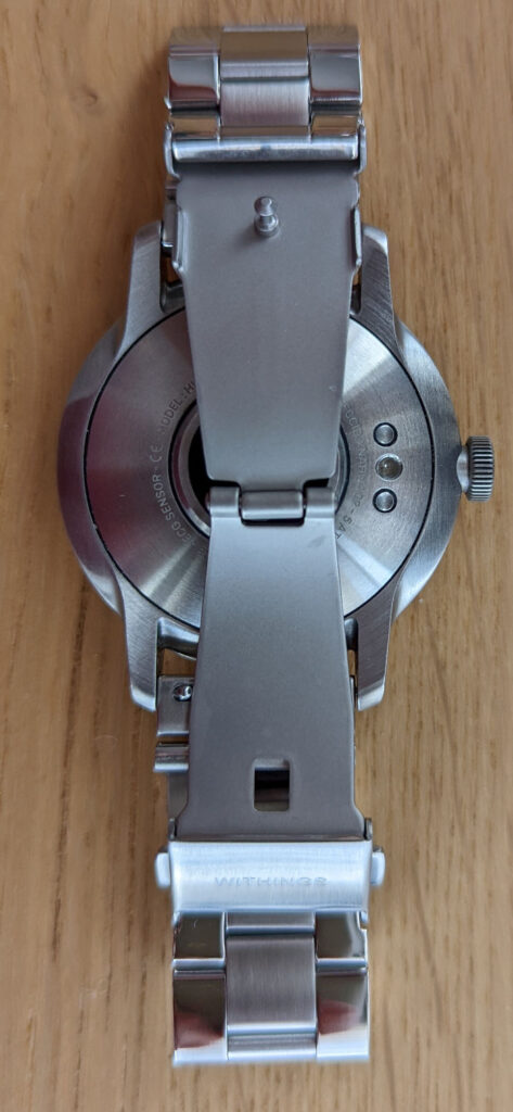 Withings Scanwatch Uhr mit neuem Metallarmband - von hinten